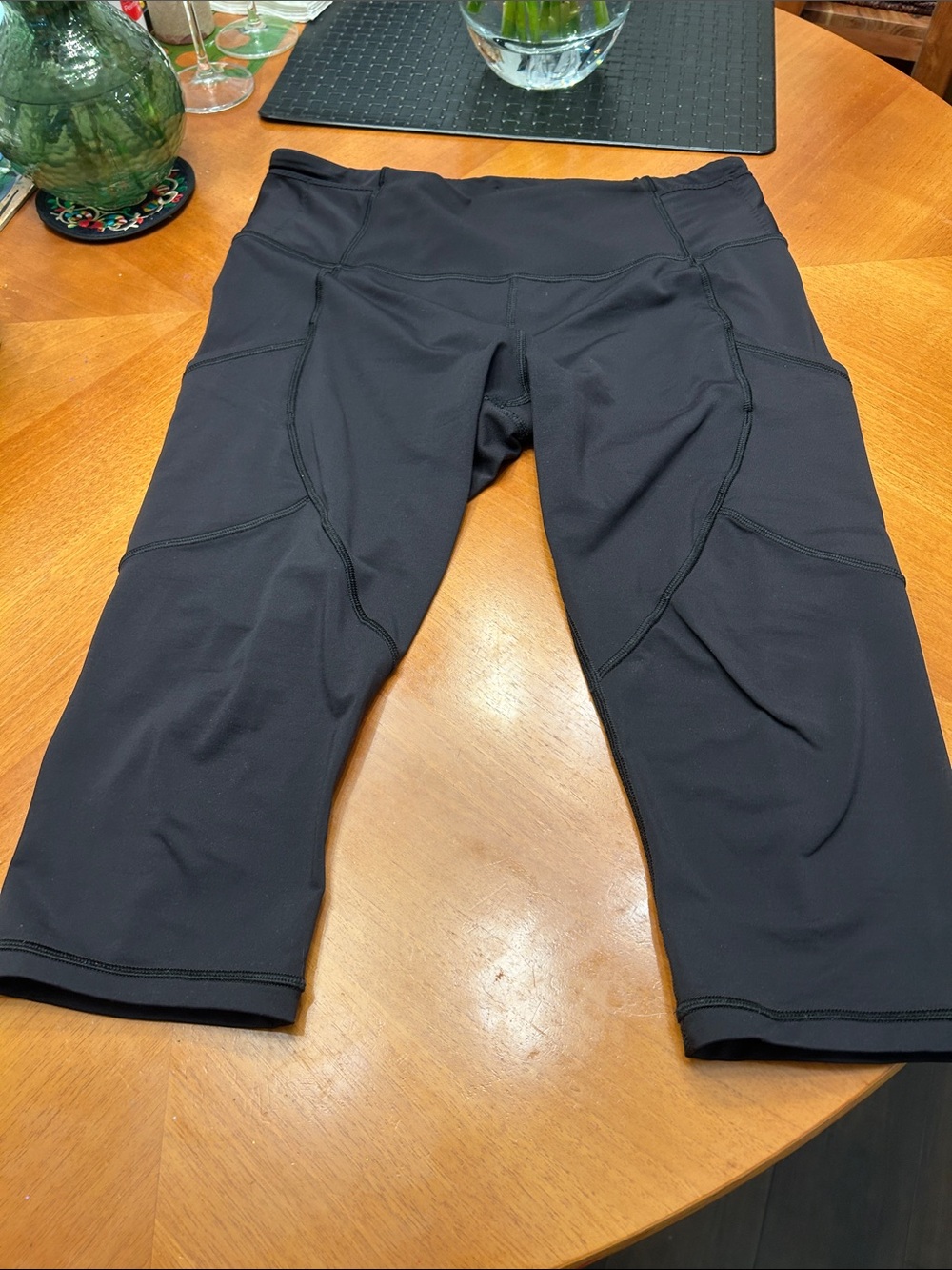 lululemon athletica Black Cropped Performance Leggings